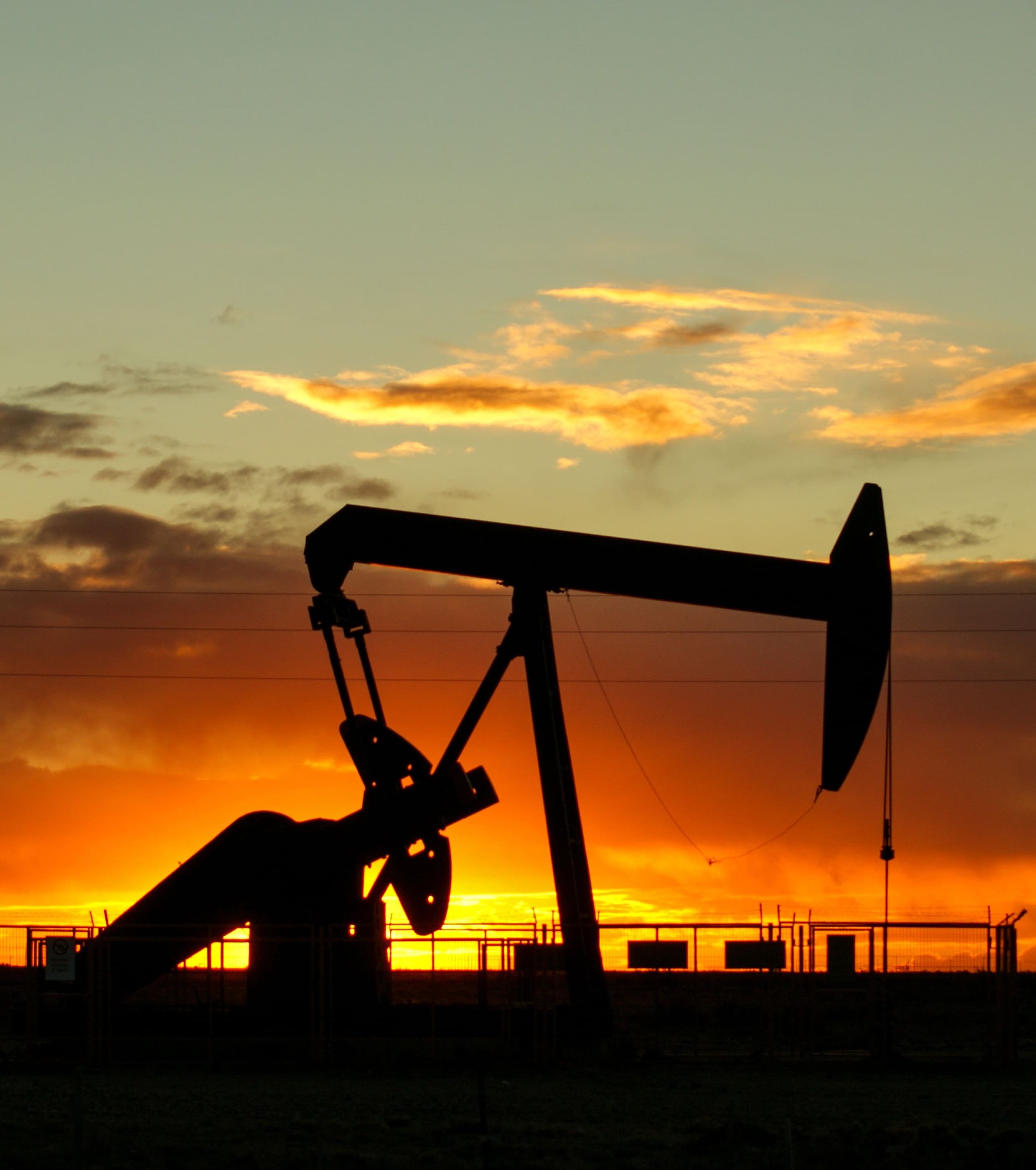 Oil and gas pumpjack in the field